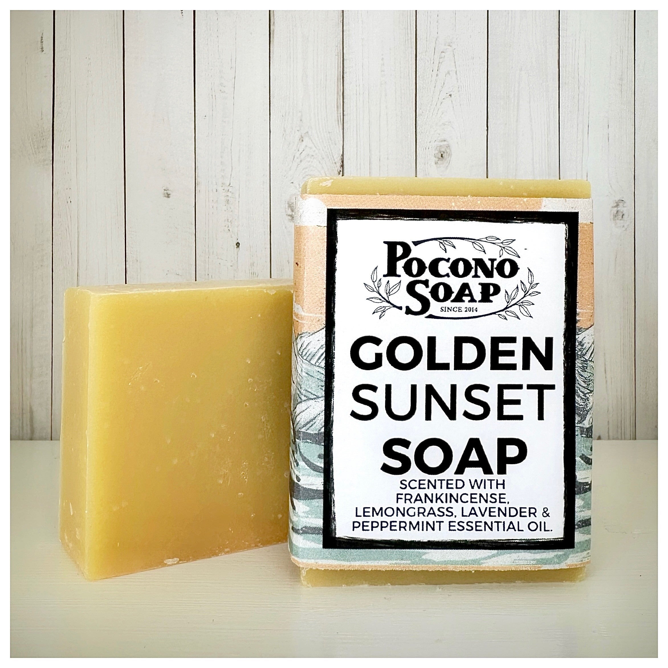 ★ プロンドゴールドソープIII. No.13〈金箔入枠練石鹸〉120g✕3個入 Golden Sunset Soap | Pocono Soap